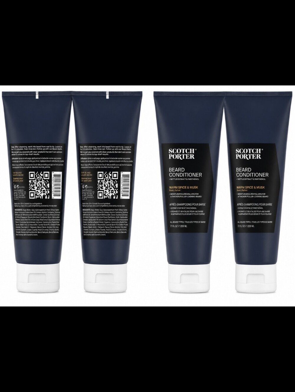 Scotch Porter Beard Conditioner - Deep Navy Tubes with White Caps  Set Of 2 Mew